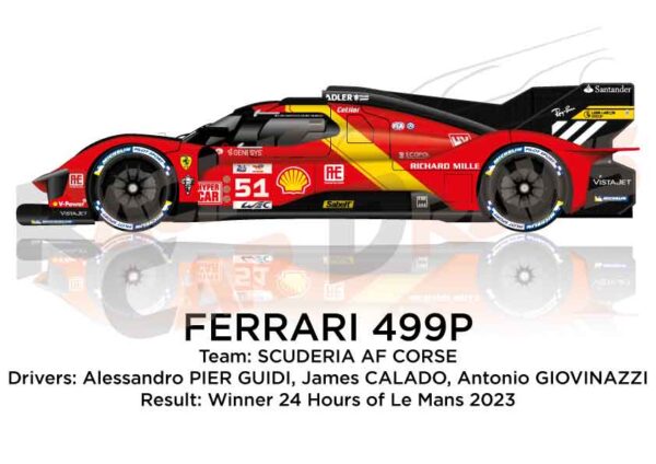 Ferrari 499P n.51 winner 24 Hours of Le Mans 2023