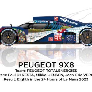 Peugeot 9X8 n.93 eighth at the 24 Hours of Le Mans 2023