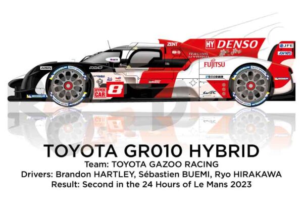 Toyota GR010 Hybrid n.8 second in the 24 Hours of Le Mans 2023