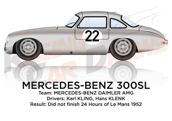 Mercedes-Benz 300 SL n.22 at the 24 Hours of Le Mans 1952