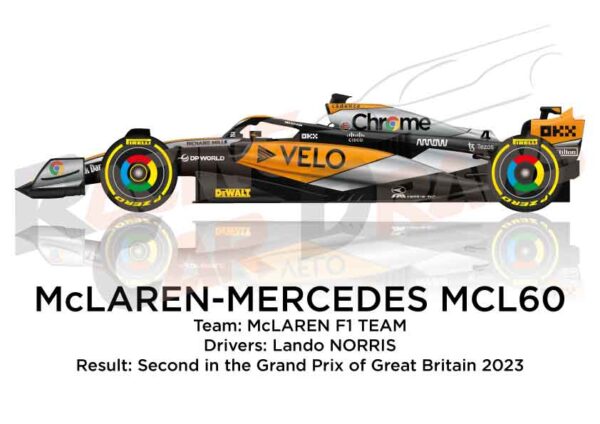 McLaren - Mercedes MCL60 n.4 livery Chrome 2023