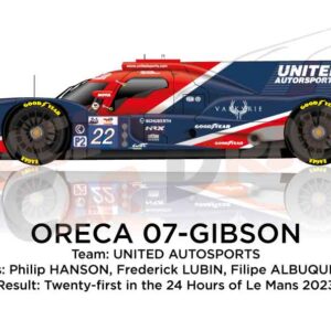 Oreca 07 - Gibson n.22 twenty-first in the 24 hours of Le Mans 2023