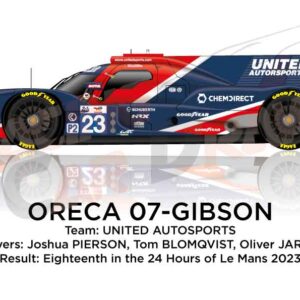 Oreca 07 - Gibson n.23 eighteenth in the 24 hours of Le Mans 2023