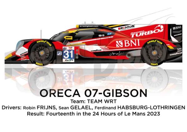 Oreca 07 - Gibson n.31 fourteenth in the 24 hours of Le Mans 2023