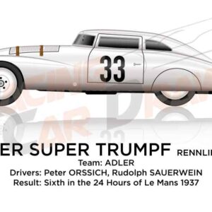 Adler Super Trumpf Rennlimousine n.33 at the 24 Hours of Le Mans 1937