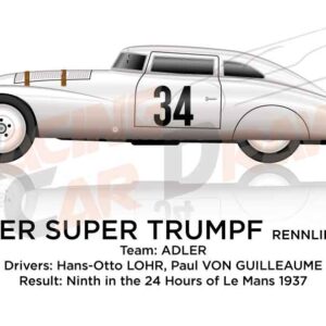 Adler Super Trumpf Rennlimousine n.34 at the 24 Hours of Le Mans 1937