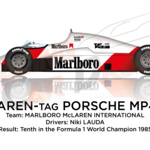 McLaren - TAG Porsche MP4/2B n.1 tenth in Formula 1 Champion 1985