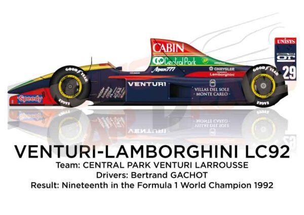 Venturi - Lamborghini LC92 n.29 in the Formula 1 World Champion 1992