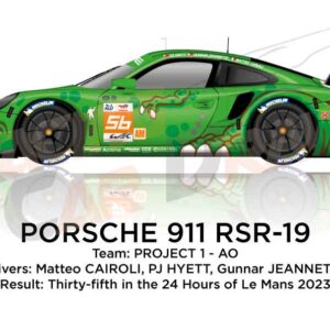 Porsche 911 RSR-19 n.56 thirty-fifth in 24 Hours of Le Mans 2023