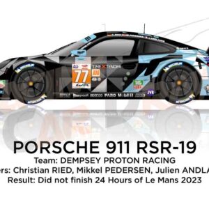 Porsche 911 RSR-19 n.77 did not finish 24 Hours of Le Mans 2023