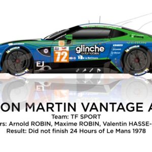 Aston Martin Vantage AMR n.72 in the 24 hours of Le Mans 2023