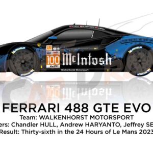 Ferrari 488 GTE EVO n.100 thirty-sixth 24 Hours of Le Mans 2023