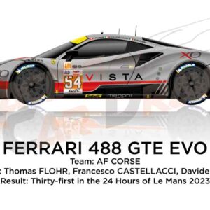 Ferrari 488 GTE EVO n.54 thirty-first 24 Hours of Le Mans 2023