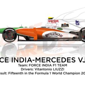 Force India - Mercedes VJM03 n.15 in the Formula 1 Champion 2010