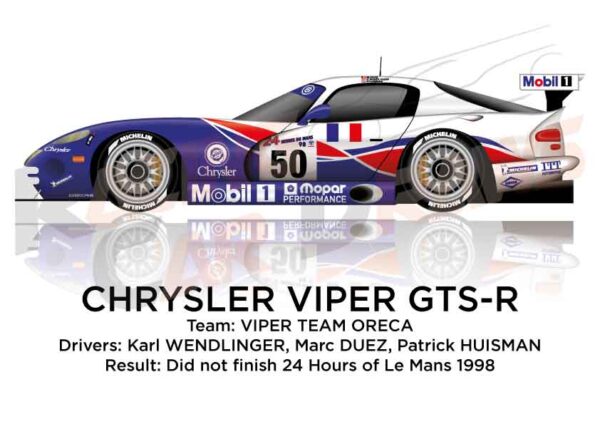 Chrysler Viper GTS-R n.50 dnf at the 24 Hours Le Mans 1998