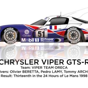 Chrysler Viper GTS-R n.51 thirteenth at the 24 Hours Le Mans 1998