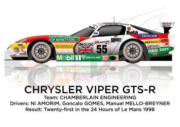 Chrysler Viper GTS-R n.55 twenty-first at the 24 Hours Le Mans 1998