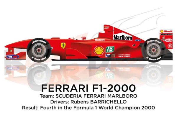 Ferrari F1 2000 n.4 fourth in the Formula 1 World Champion 2000
