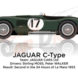 Jaguar C-Type n.17 second in 24 Hours of Le Mans 1953