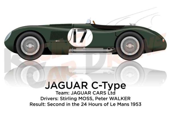 Jaguar C-Type n.17 second in 24 Hours of Le Mans 1953