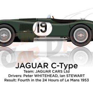 Jaguar C-Type n.19 fourth in 24 Hours of Le Mans 1953