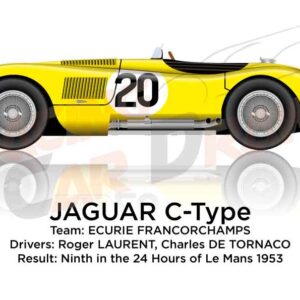 Jaguar C-Type n.20 ninth in 24 Hours of Le Mans 1953