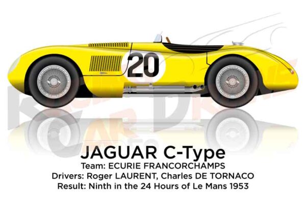 Jaguar C-Type n.20 ninth in 24 Hours of Le Mans 1953