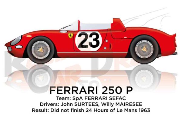 Ferrari 250 P n.23 dnf in the 24 Hours of Le Mans 1963