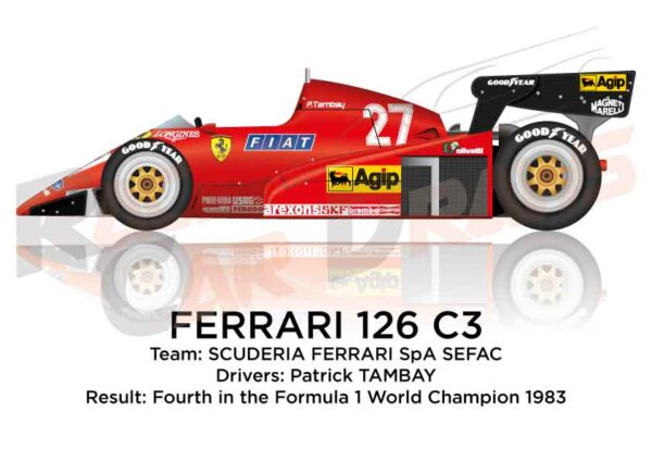 Ferrari 126 C3 n.27 fourth in Formula 1 World Champion 1983