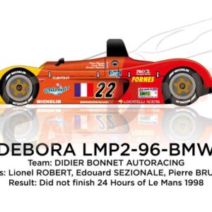 Debora LMP2-96 - BMW n.22 at the 24 Hours of Le Mans 1998