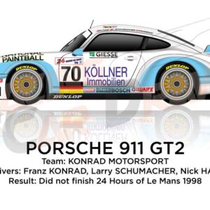 Porsche 911 GT2 n.70 at the 24 Hours of Le Mans 1998