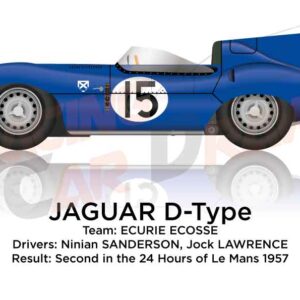 Jaguar D-Type n.15 second in the 24 Hours of Le Mans 1957