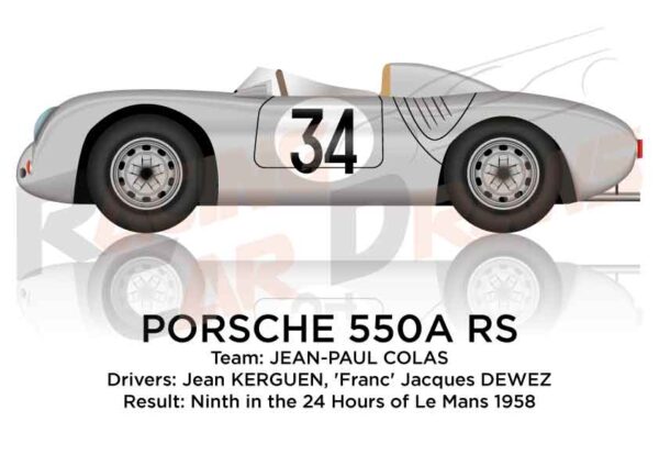 Porsche 550A RS n.34 ninth 24 Hours of Le Mans 1958