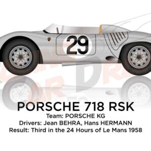 Porsche 718 RSK n.29 third 24 Hours of Le Mans 1958