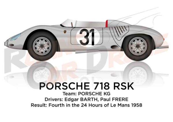 Porsche 718 RSK n.31 fourth 24 Hours of Le Mans 1958
