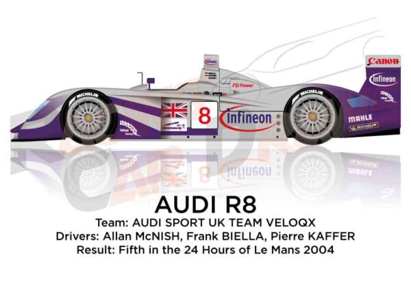 Audi R8 n.8 fifth in the 24 Hours of Le Mans 2004