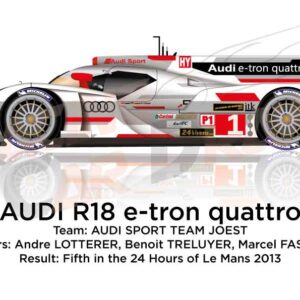 Audi R18 e-tron quattro n.1 fifth in the 24 hours of Le Mans 2013