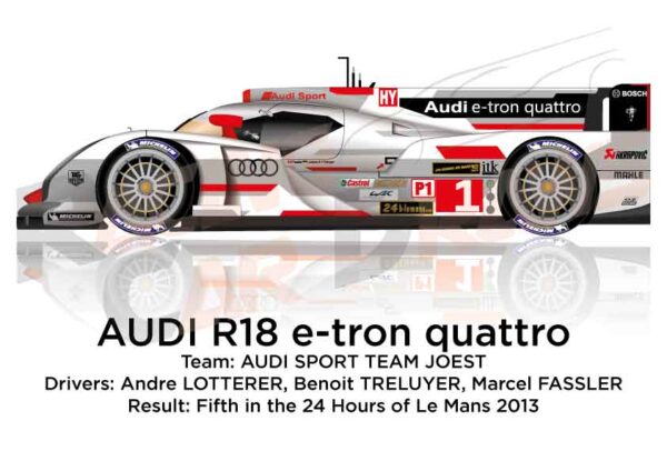 Audi R18 e-tron quattro n.1 fifth in the 24 hours of Le Mans 2013