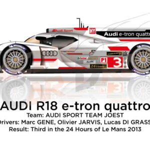 Audi R18 e-tron quattro n.3 third in the 24 hours of Le Mans 2013