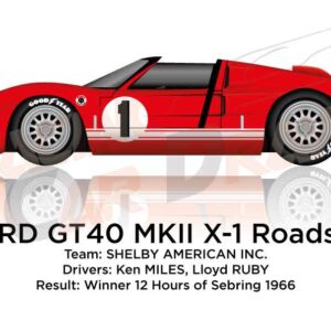 Ford GT40 MKII X-1 Roadster n.1 winner 12 Hours of Sebring 1966