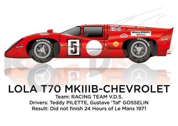 Lola T70 MKIIIB - Chevrolet n.5 24 hours of Le Mans 1971