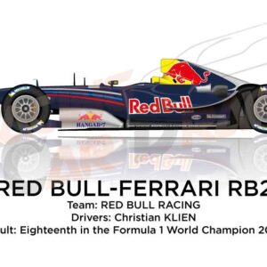 Red Bull - Ferrari RB2 n.15 in the Formula 1 World Champion 2006