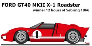 Ford GT40 MKII X-1 Roadster n.1 winner 12 Hours of Sebring 1966