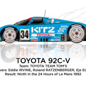 Toyota 92C-V n.34 ninth in the 24 Hours of Le Mans 1992
