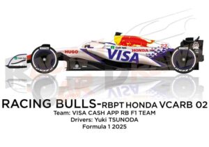 R&b Honda Rbpt Raxcing Racing Bulls - RBPT Honda VCARB 02 n.22 Formula 1 2025