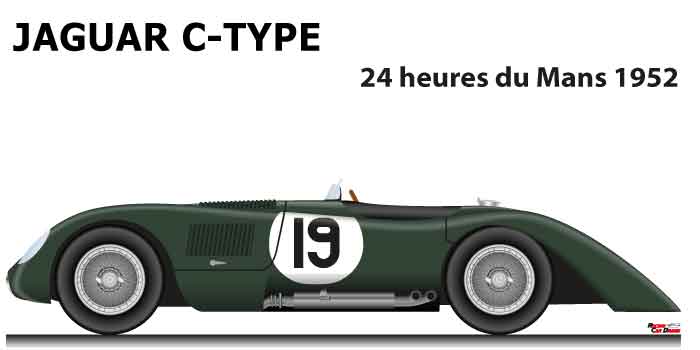 Jaguar C-Type n.19 in the 24 Hours of Le Mans 1952