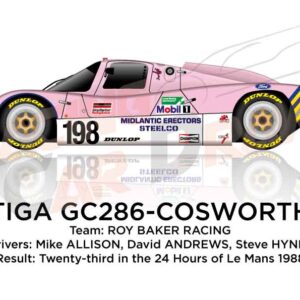 Tiga GC286 - Cosworth n.198 24 hours of Le Mans 1988