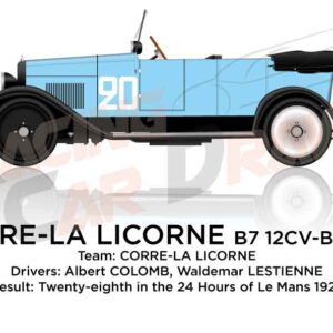 Corre - La Licorne B7 12CV - Ballot n.20 24 Hours of Le Mans 1923