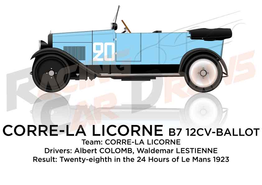Corre - La Licorne B7 12CV - Ballot n.20 24 Hours of Le Mans 1923