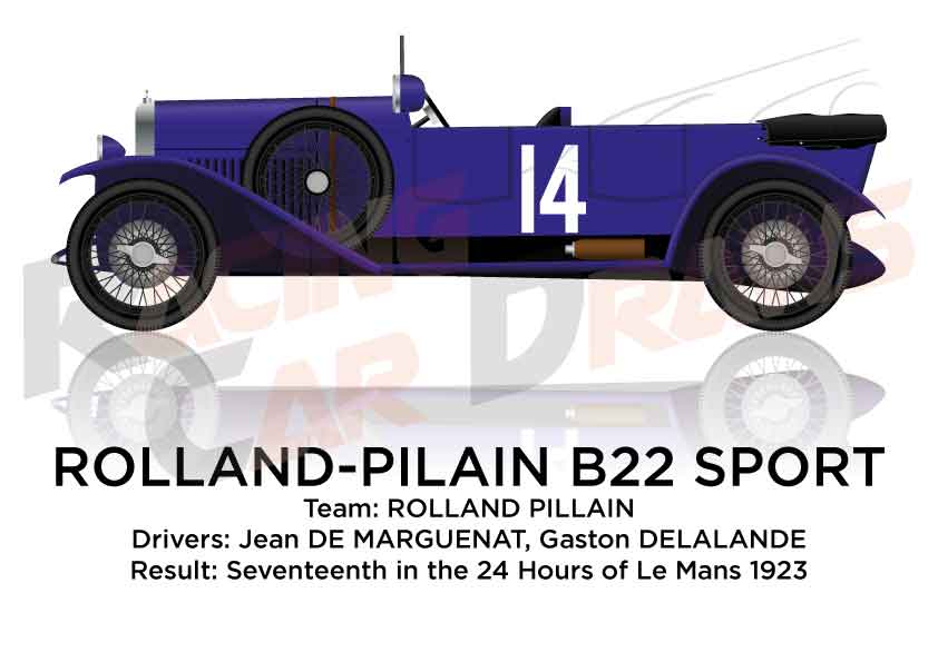 Rolland - Pilain B22 Sport n.14 24 Hours of Le Mans 1923